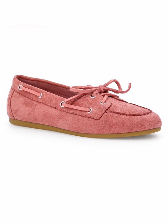 Time and Tru Shoes - Time and Tru Women's Pink Boat Shoes Memory Foam Slip On Deck Loafers 8.5 Medium